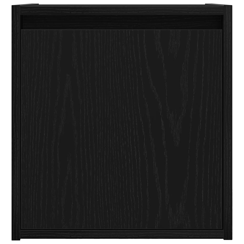 Wall-Mounted Bedside Cabinet Black 38x34x40 cm