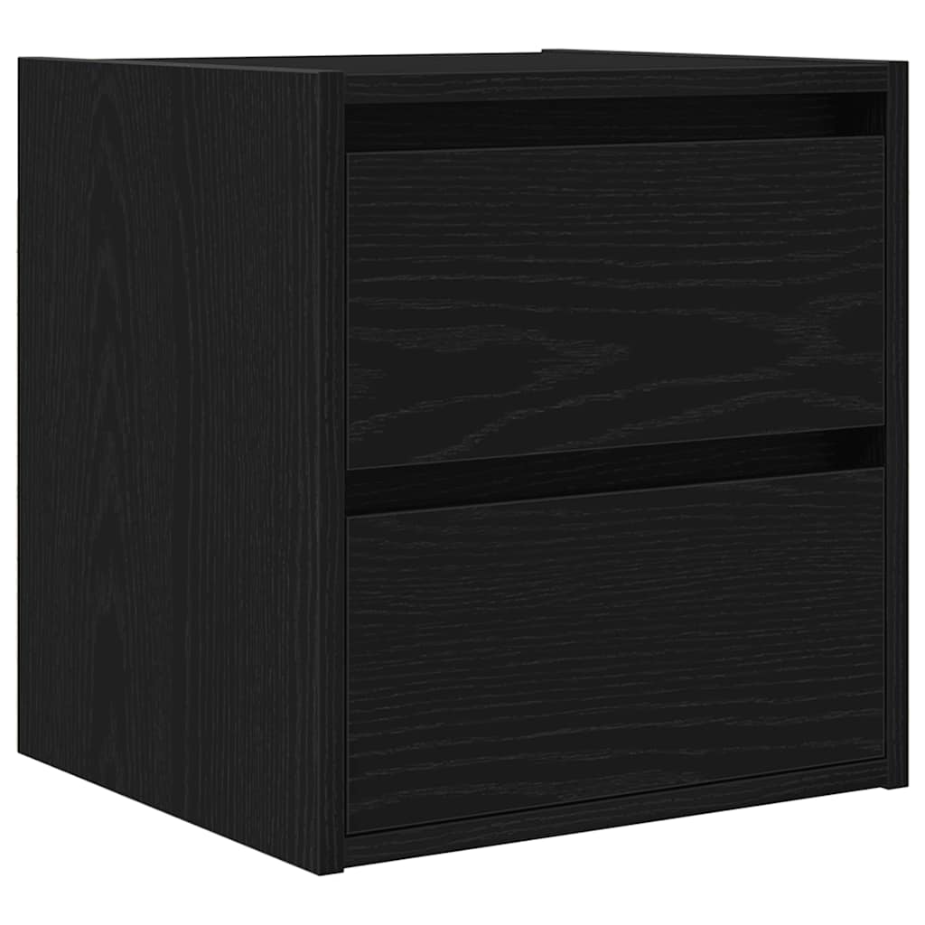 Wall-mounted Bedside Cabinet Black Oak 38x34x40 cm