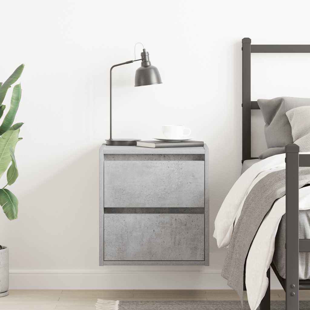 Wall-mounted Bedside Cabinet Concrete Grey 38x34x40 cm