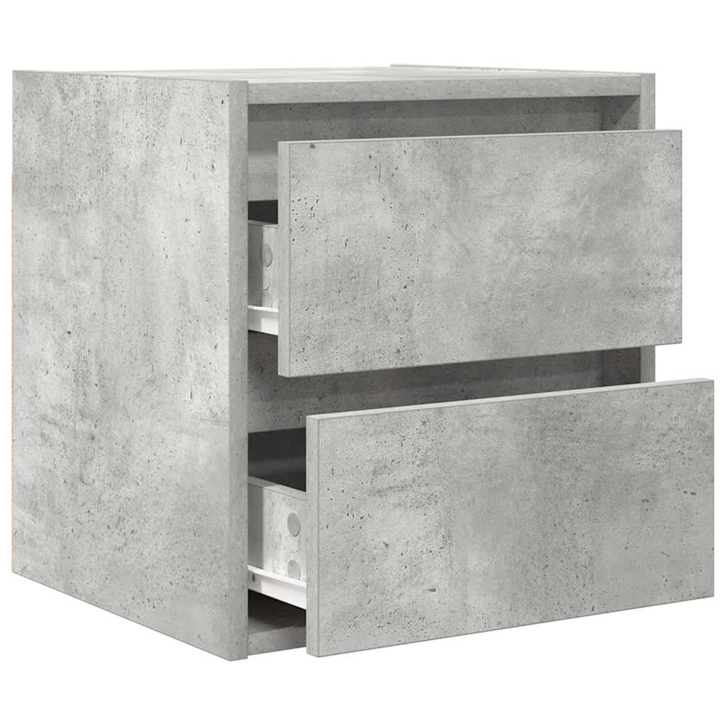 Wall-mounted Bedside Cabinet Concrete Grey 38x34x40 cm