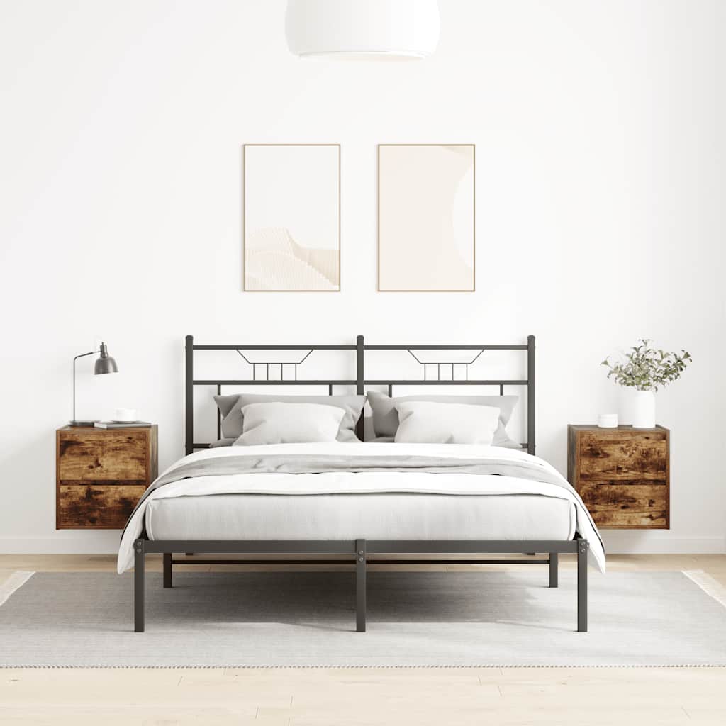 Wall-mounted Bedside Cabinets 2 pcs Smoked Oak 38x34x40 cm