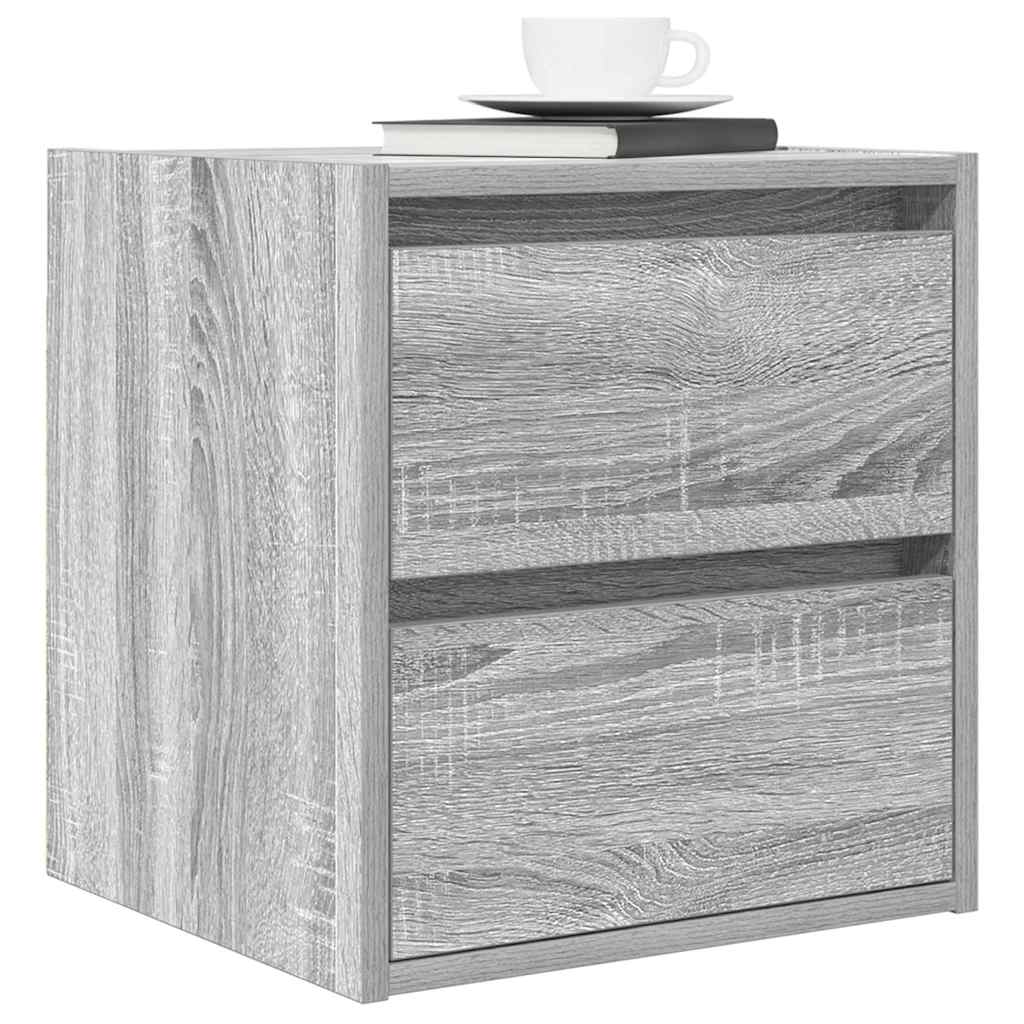 Wall-mounted Bedside Cabinets 2 pcs Grey Sonoma 38x34x40 cm