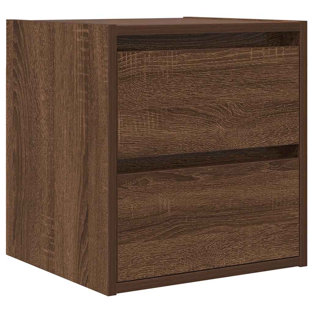 Wall-mounted Bedside Cabinet Brown Oak 38x34x40 cm