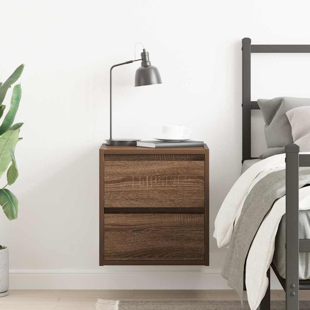 Wall-mounted Bedside Cabinet Brown Oak 38x34x40 cm