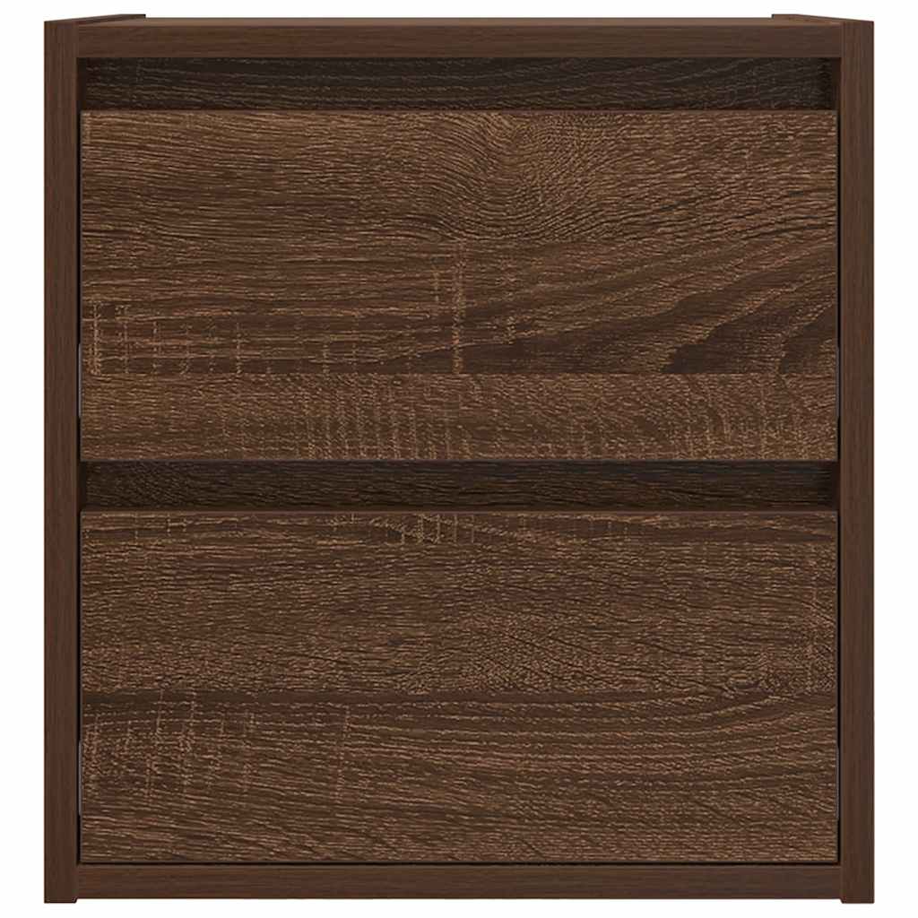 Wall-mounted Bedside Cabinet Brown Oak 38x34x40 cm