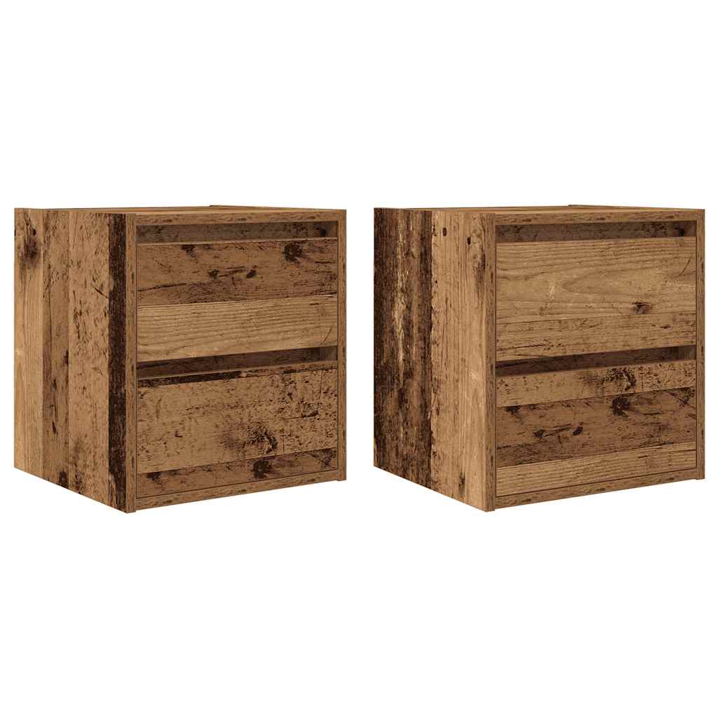 Wall-mounted Bedside Cabinets 2 pcs Old Wood 38x34x40 cm