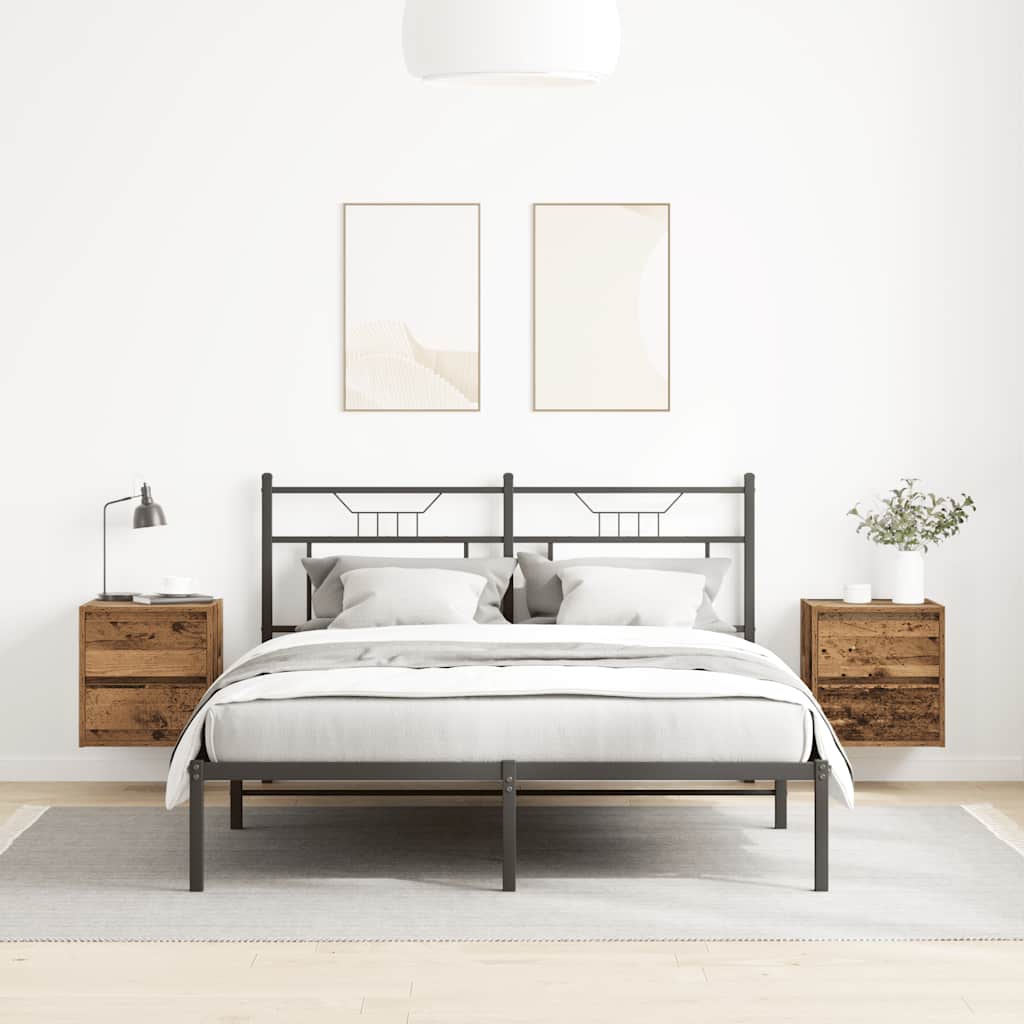 Wall-mounted Bedside Cabinets 2 pcs Old Wood 38x34x40 cm