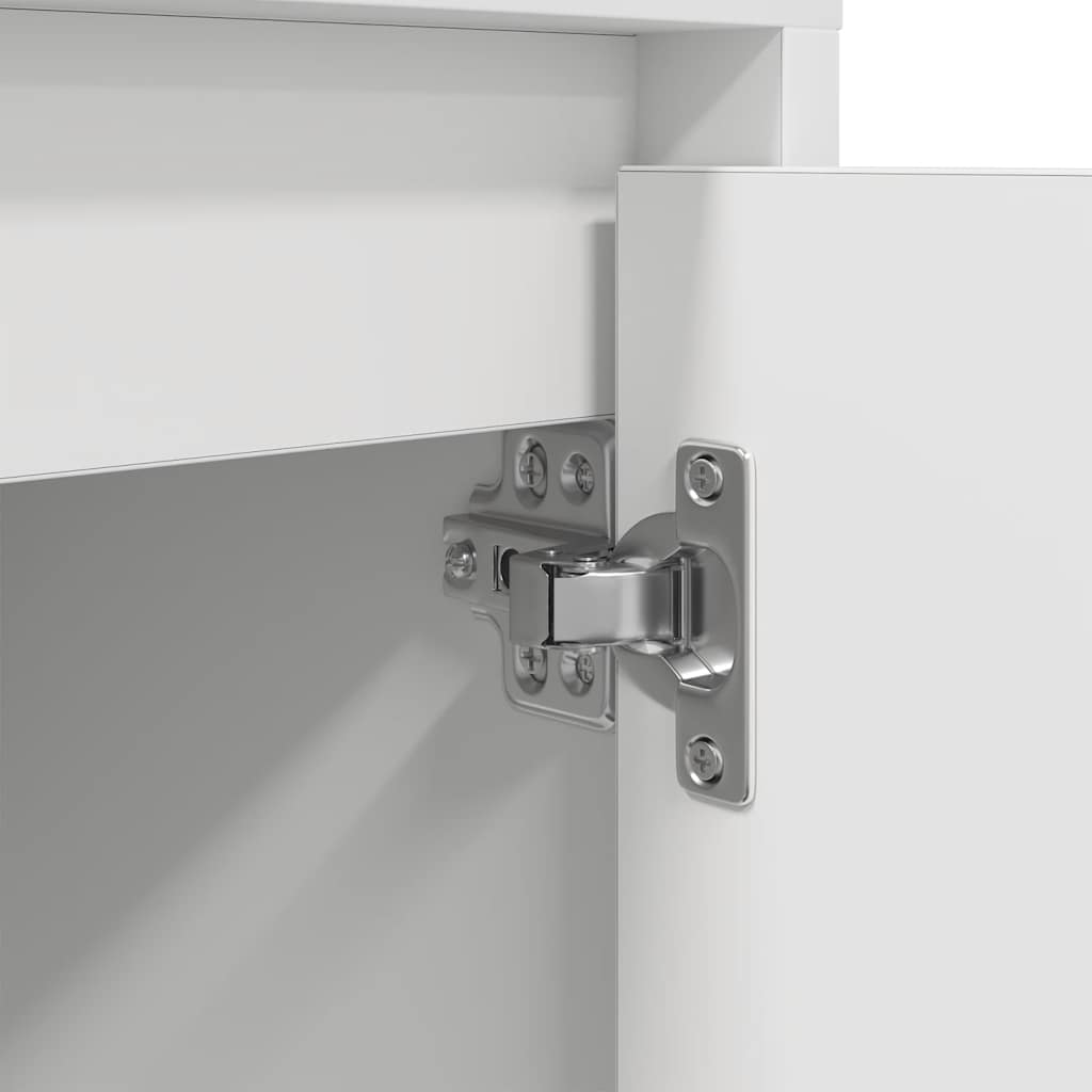 Bedside Cabinet with LED Lights White 38x34x50 cm