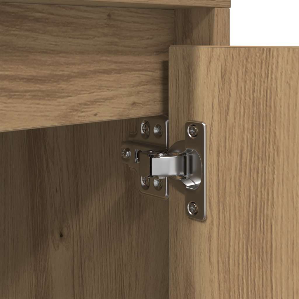 Bedside Cabinet with LED Lights Artisan Oak 38x34x50 cm