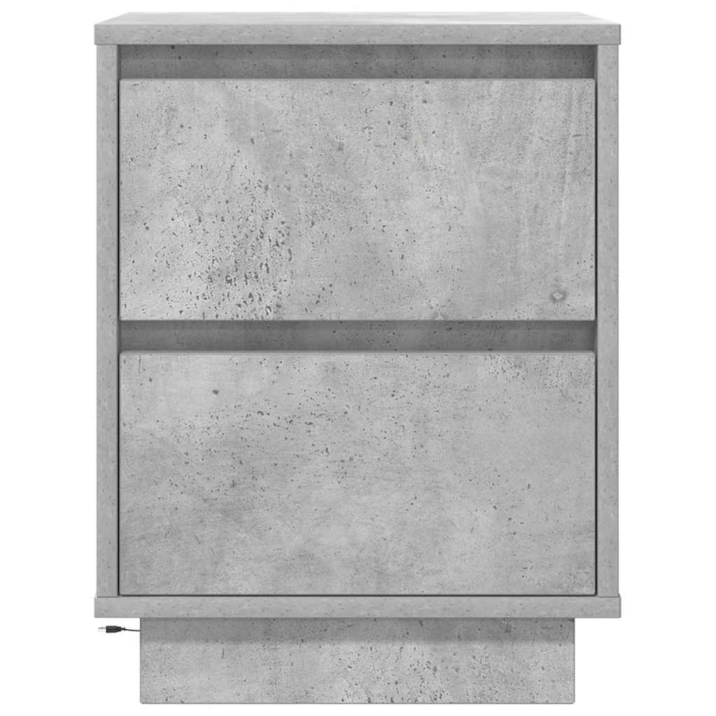 Bedside Cabinets with LED Lights 2 pcs Concrete Grey 38x34x50 cm