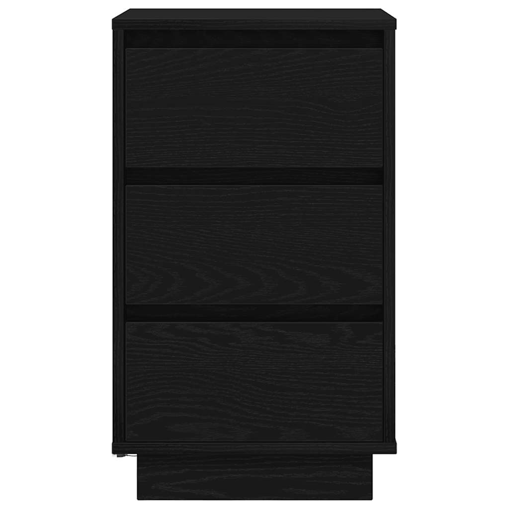Bedside Cabinet with LED Lights Black 38x34x65 cm
