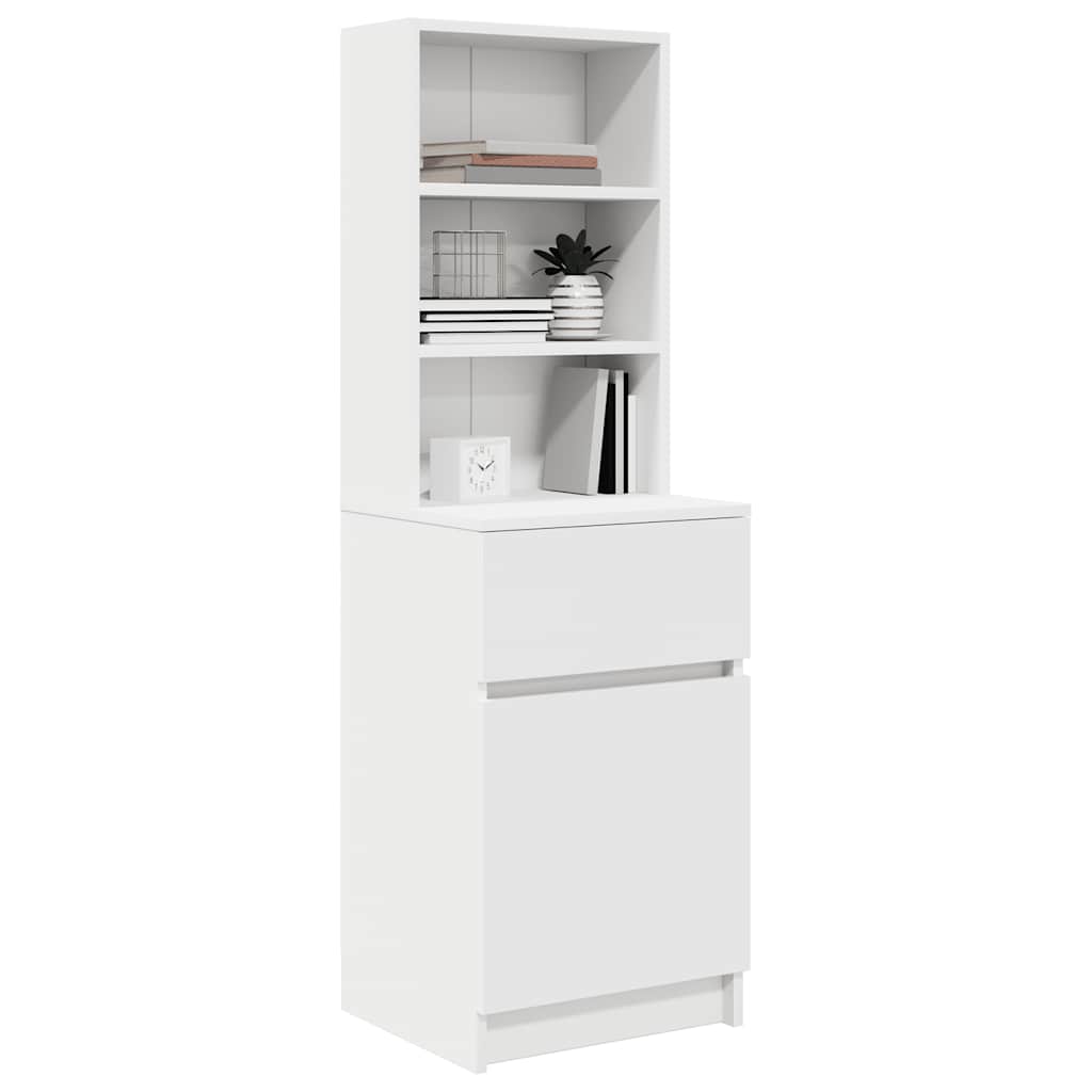 Bedside Cabinet White 39x35x125 cm Engineered Wood