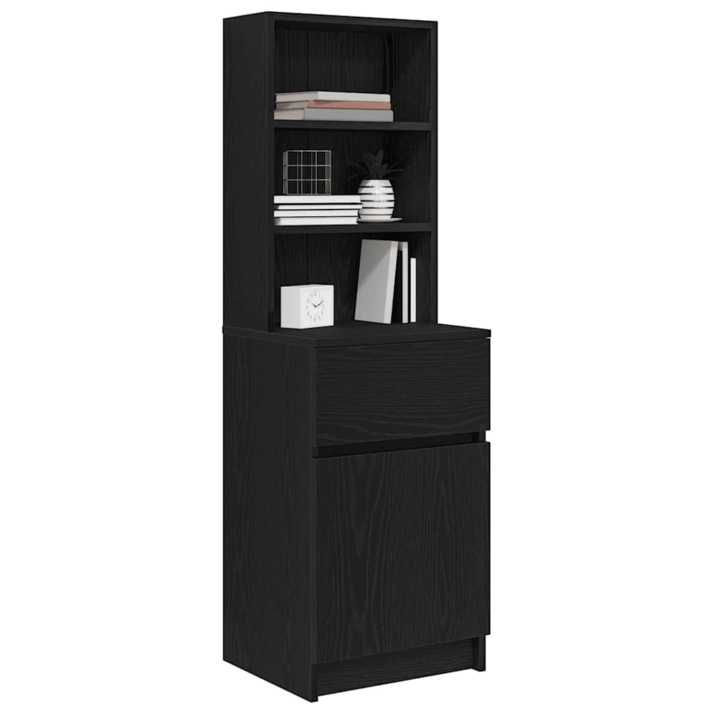 Bedside Cabinet Black 39x35x125 cm Engineered Wood
