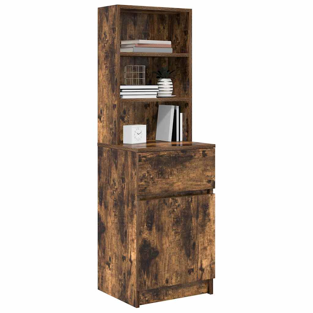 Bedside Cabinet Smoked Oak 39x35x125 cm Engineered Wood