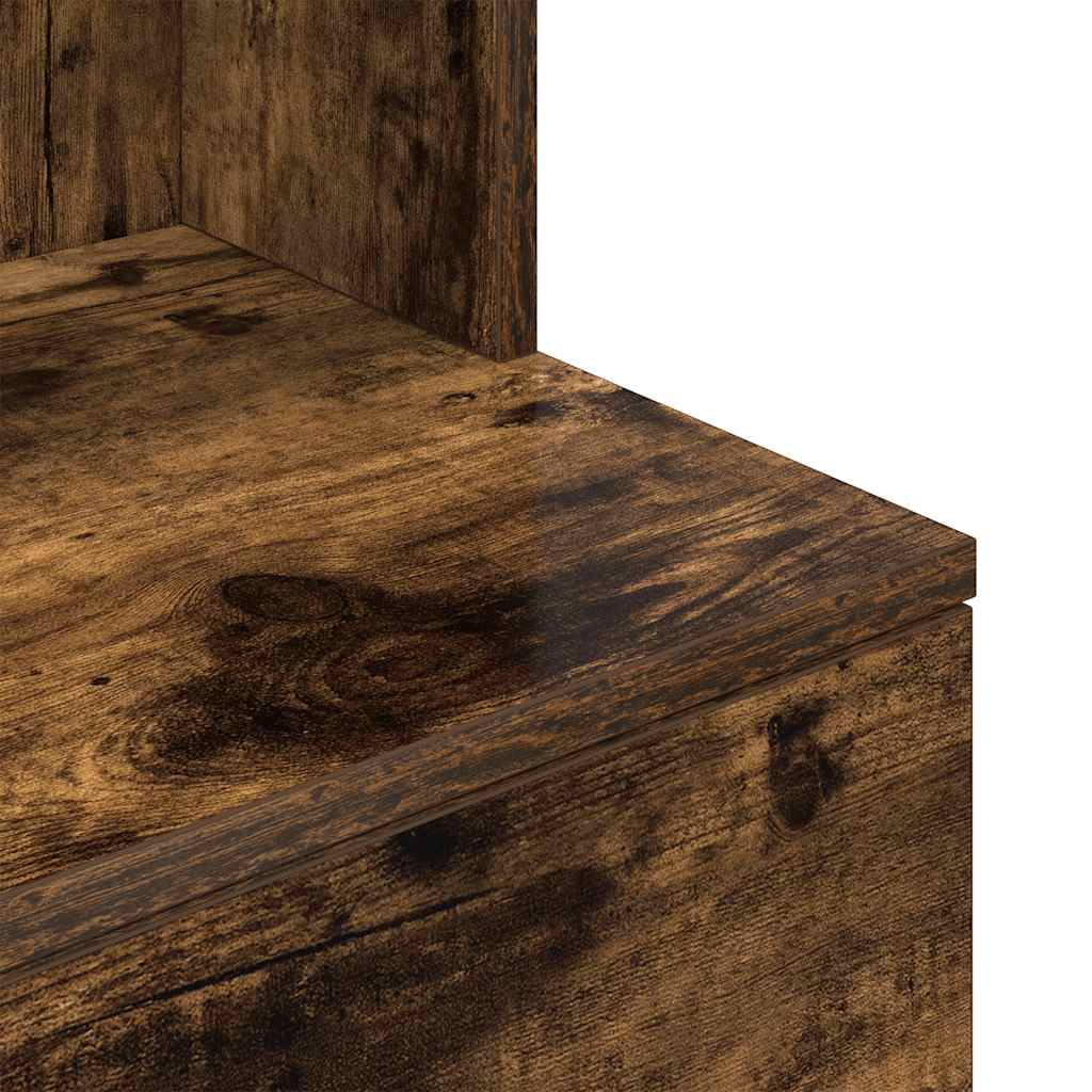 Bedside Cabinet Smoked Oak 39x35x125 cm Engineered Wood