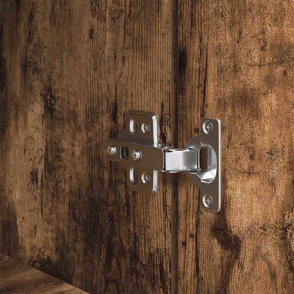 Bedside Cabinet Smoked Oak 39x35x125 cm Engineered Wood