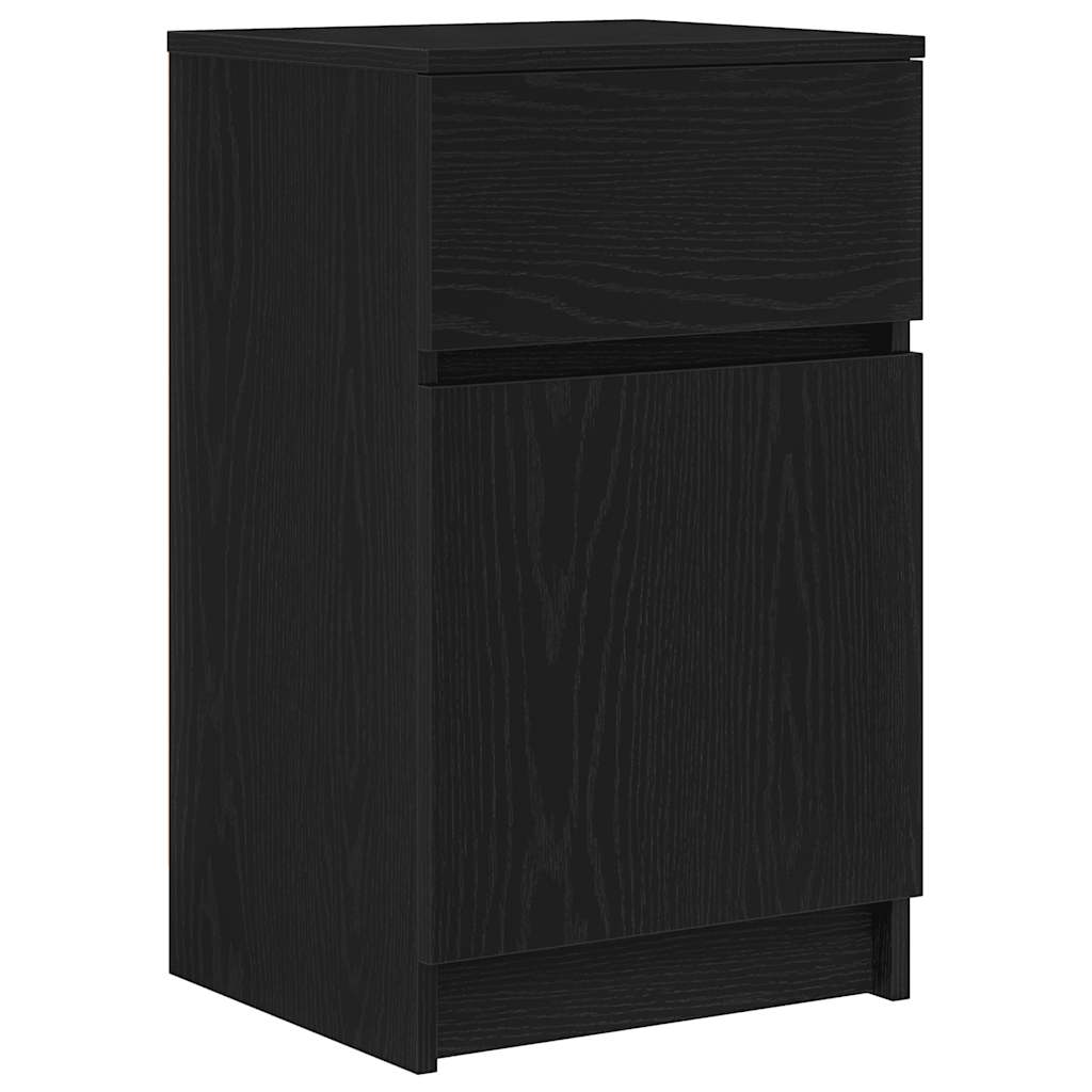 Bedside Cabinet Black 39x35x65 cm Engineered Wood