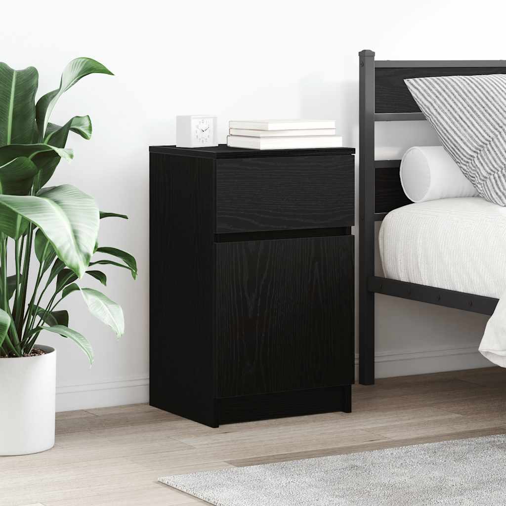 Bedside Cabinet Black 39x35x65 cm Engineered Wood