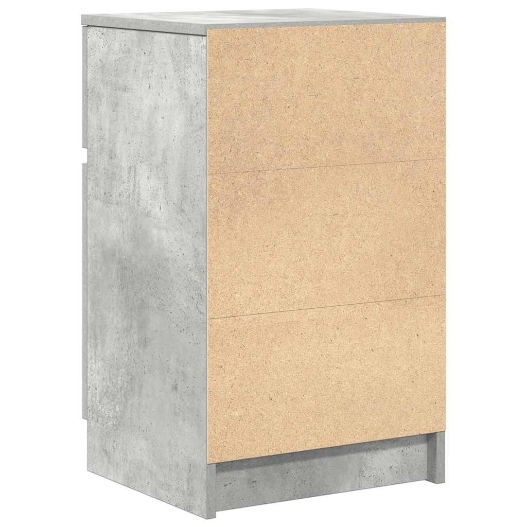 Bedside Cabinet Concrete Grey 39x35x65 cm Engineered Wood