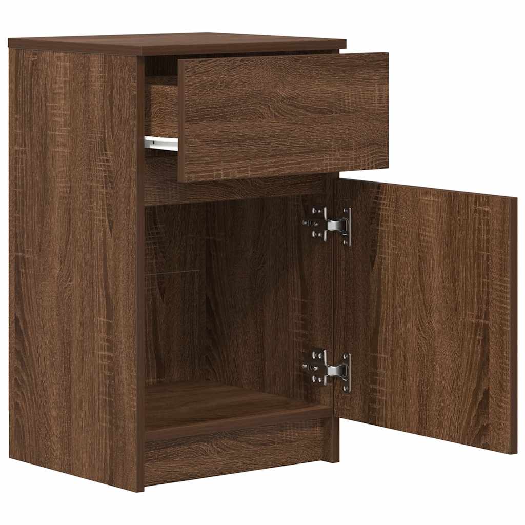 Bedside Cabinet Brown Oak 39x35x65 cm Engineered Wood