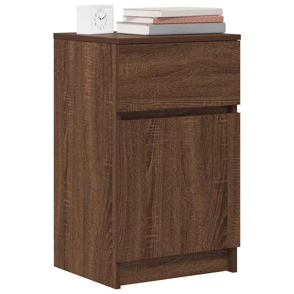 Bedside Cabinets 2 pcs Brown Oak 39x35x65 cm Engineered Wood