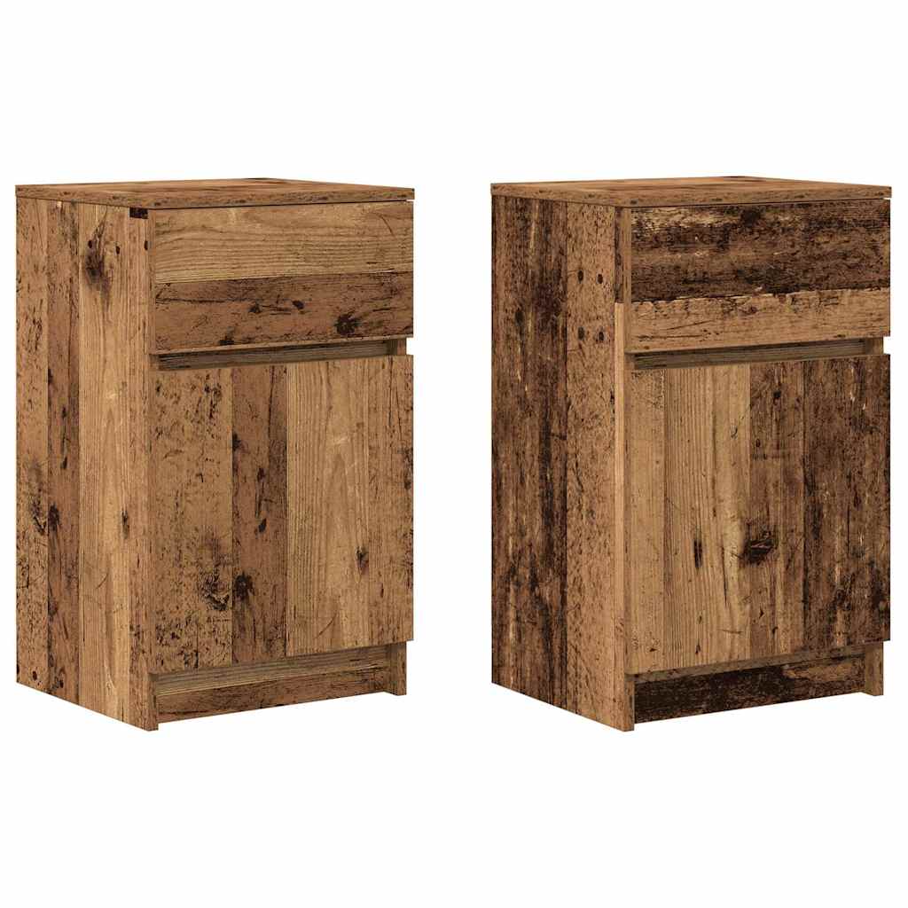 Bedside Cabinets 2 pcs Old Wood 39x35x65 cm Engineered Wood