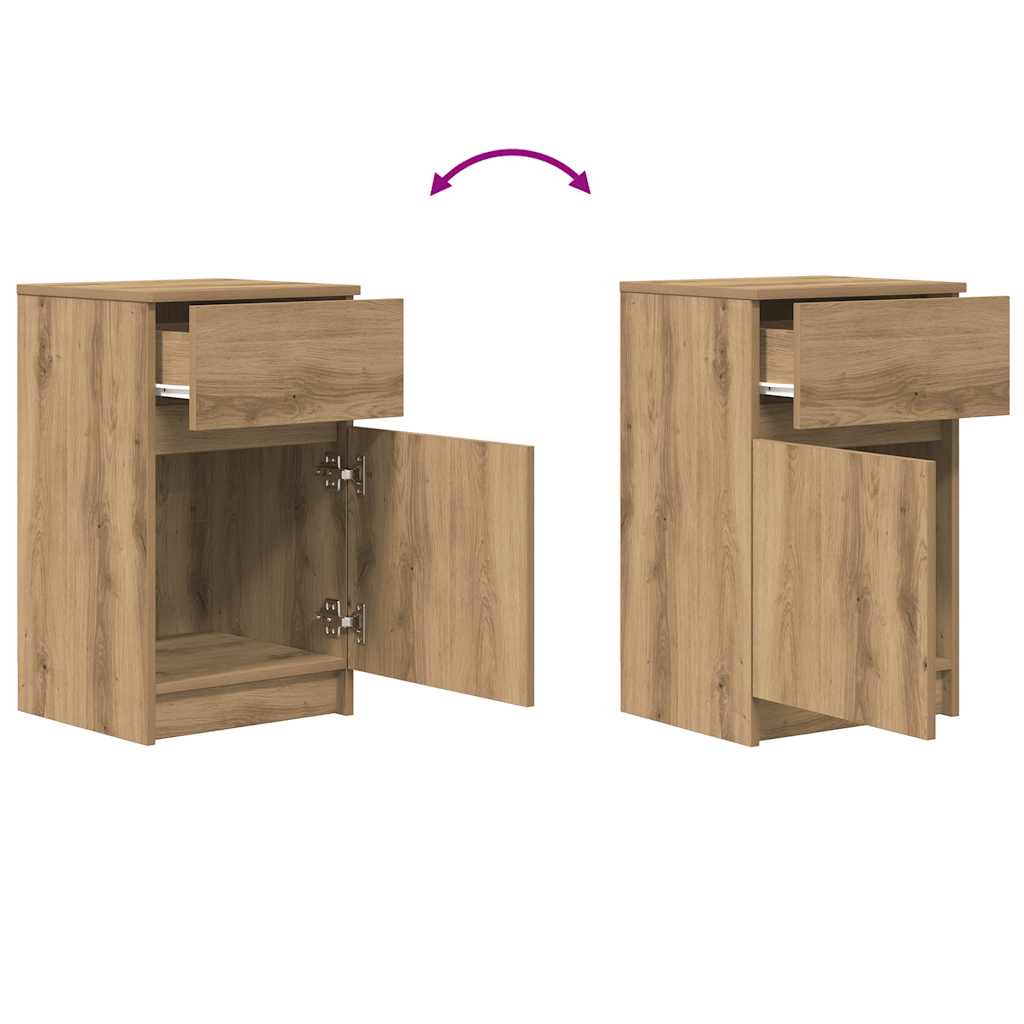 Bedside Cabinet Artisan Oak 39x35x65 cm Engineered Wood