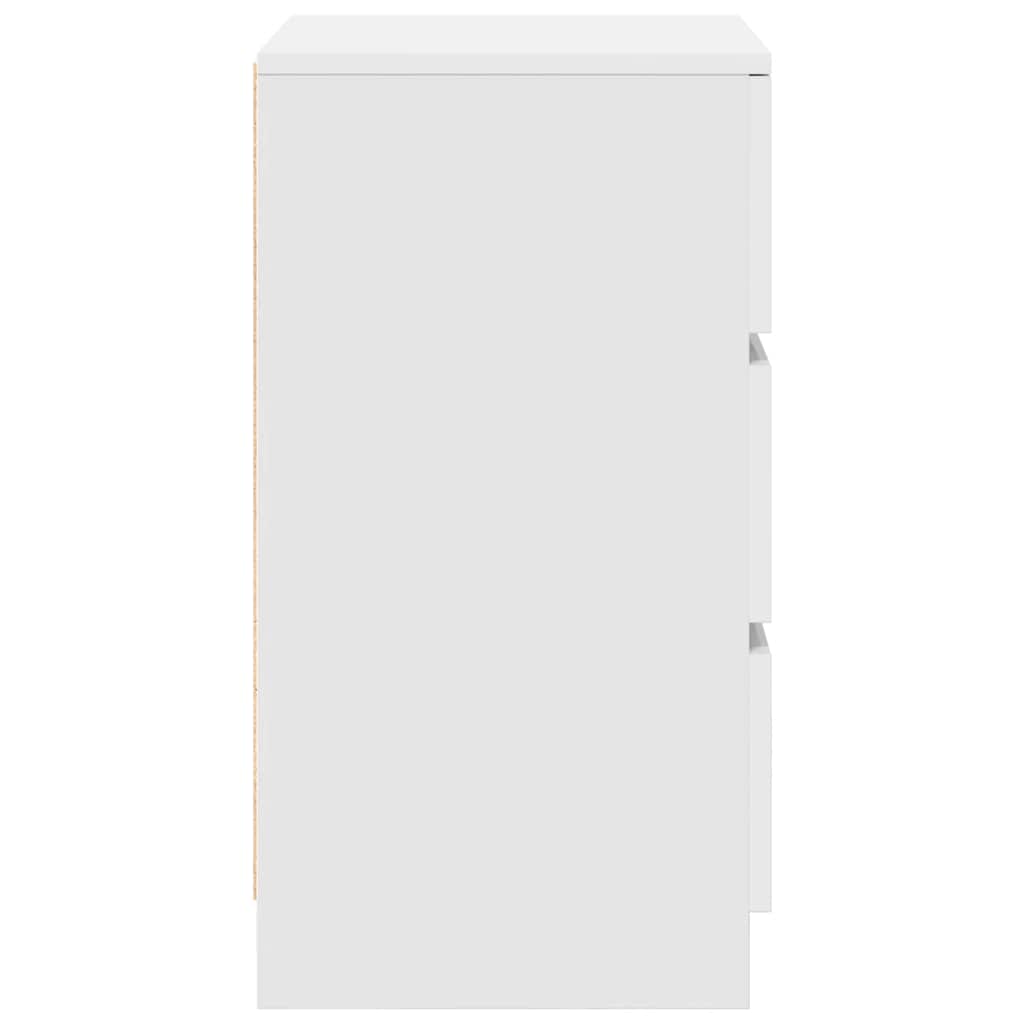 Bedside Cabinets with 3 Drawers 2 pcs White 39x35x65 cm