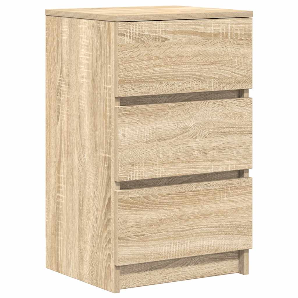 Bedside Cabinet with 3 Drawers Sonoma Oak 39x35x65 cm