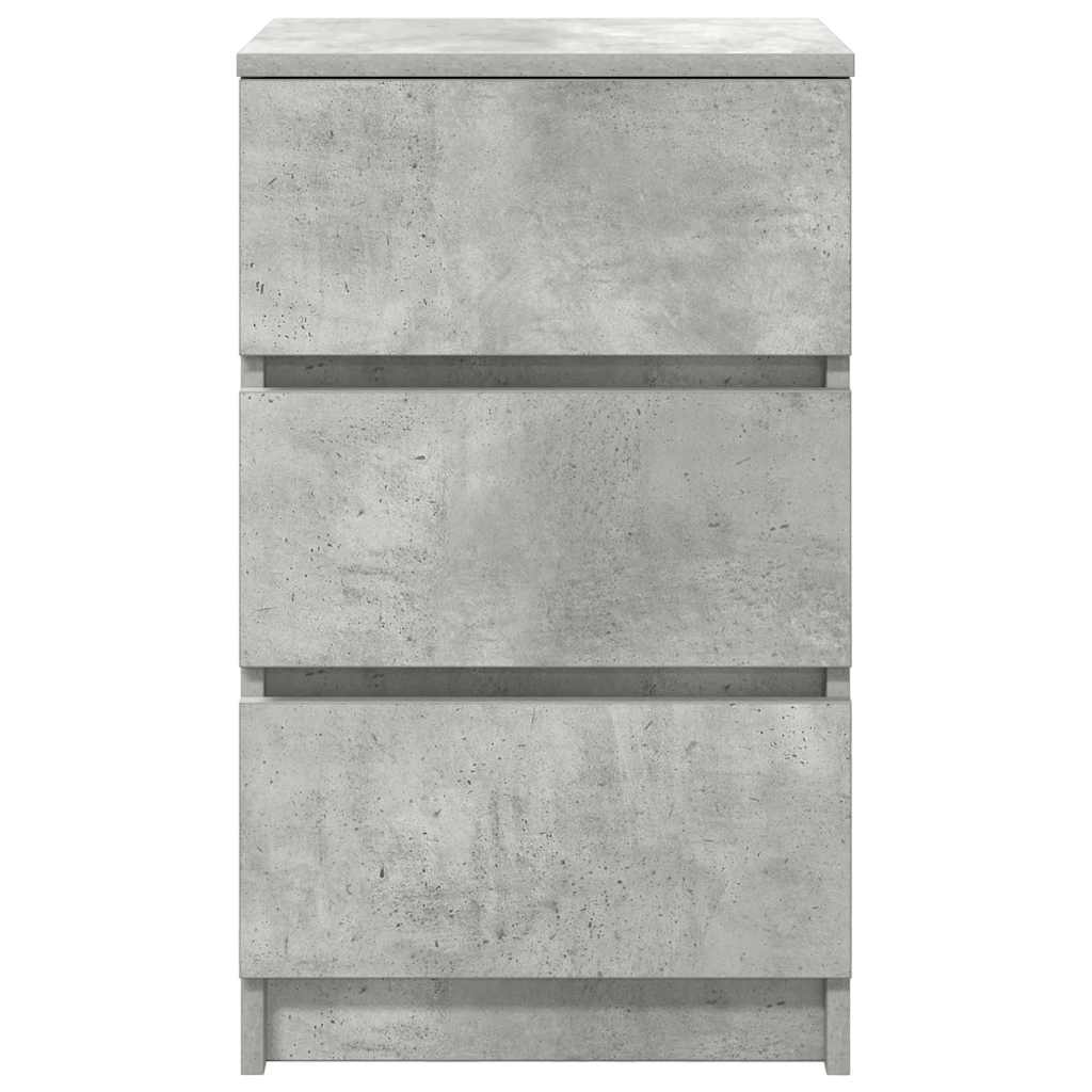 Bedside Cabinets with 3 Drawers 2 pcs Concrete Grey 39x35x65 cm