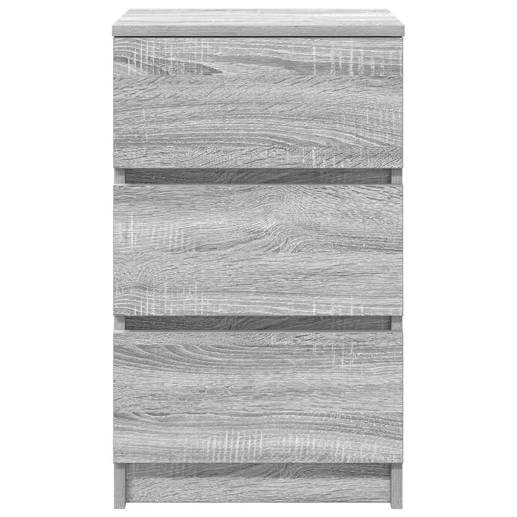 Bedside Cabinets with 3 Drawers 2 pcs Grey Sonoma 39x35x65 cm
