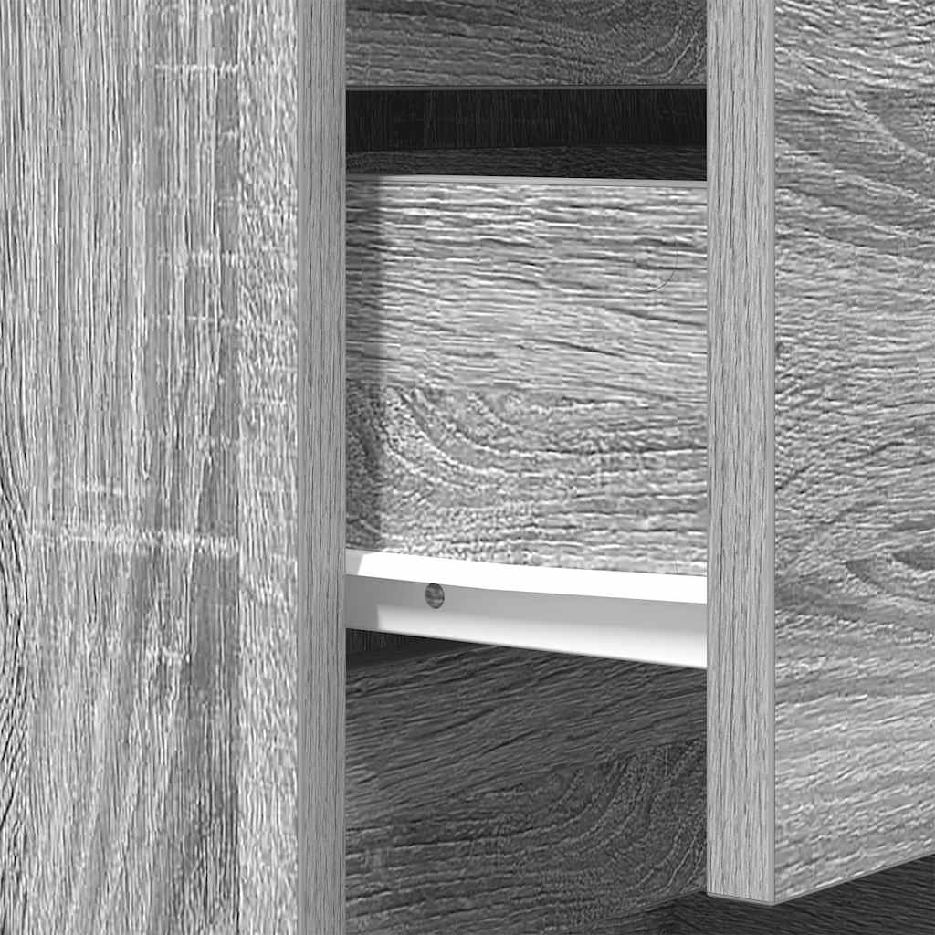 Bedside Cabinets with 3 Drawers 2 pcs Grey Sonoma 39x35x65 cm