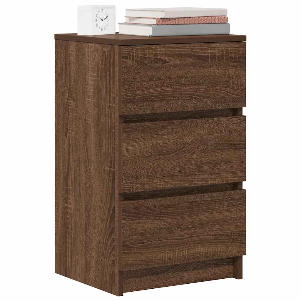 Bedside Cabinets with 3 Drawers 2 pcs Brown Oak 39x35x65 cm