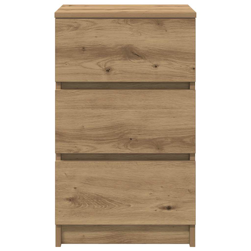 Bedside Cabinets with 3 Drawers 2 pcs Artisan Oak 39x35x65 cm