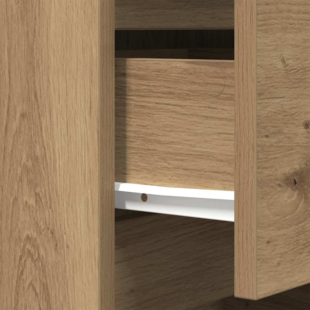 Bedside Cabinets with 3 Drawers 2 pcs Artisan Oak 39x35x65 cm