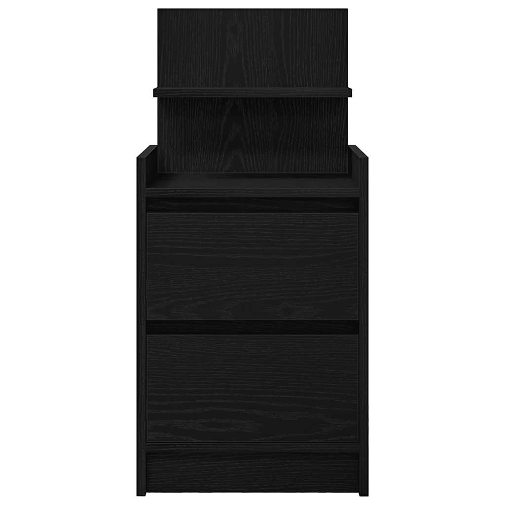 Bedside Cabinet with 2 Drawers Black 38x34x80 cm