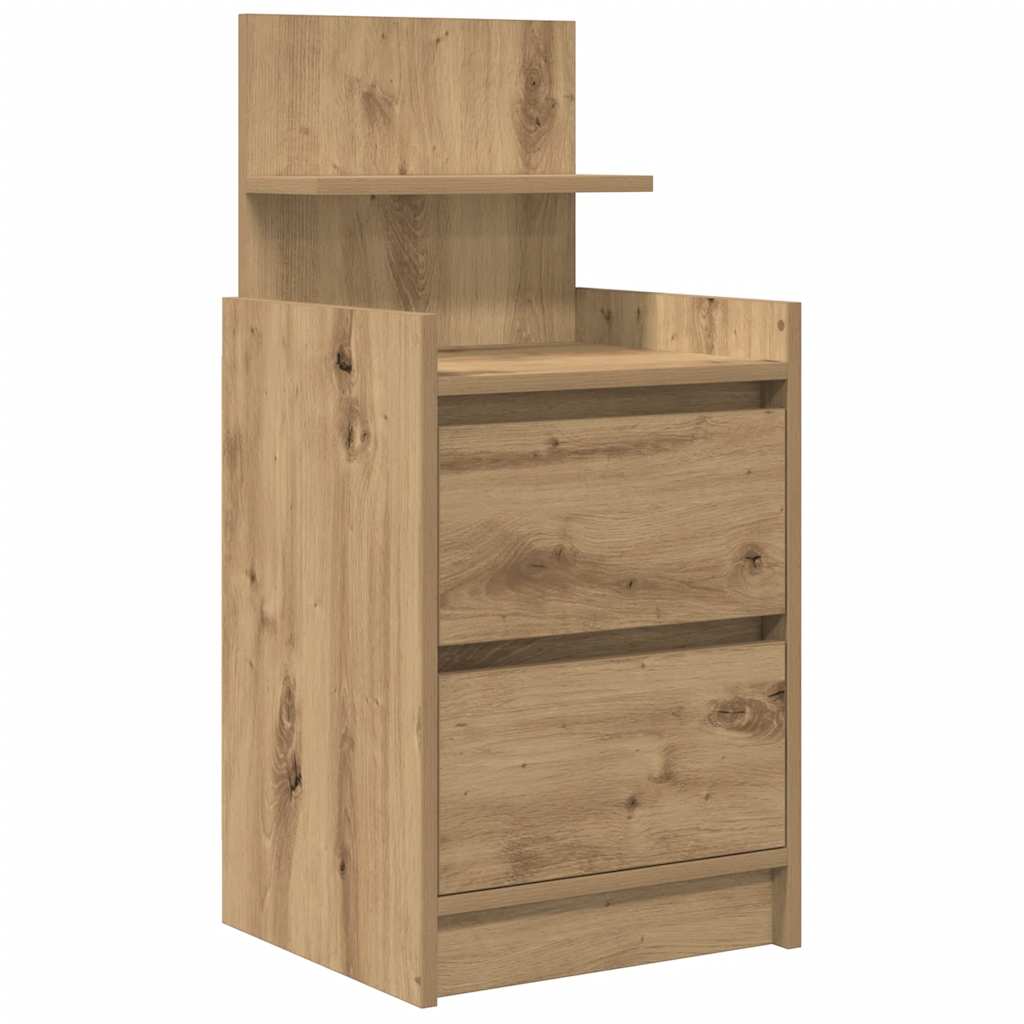 Bedside Cabinets with 2 Drawers 2 pcs Artisan Oak 38x34x80 cm