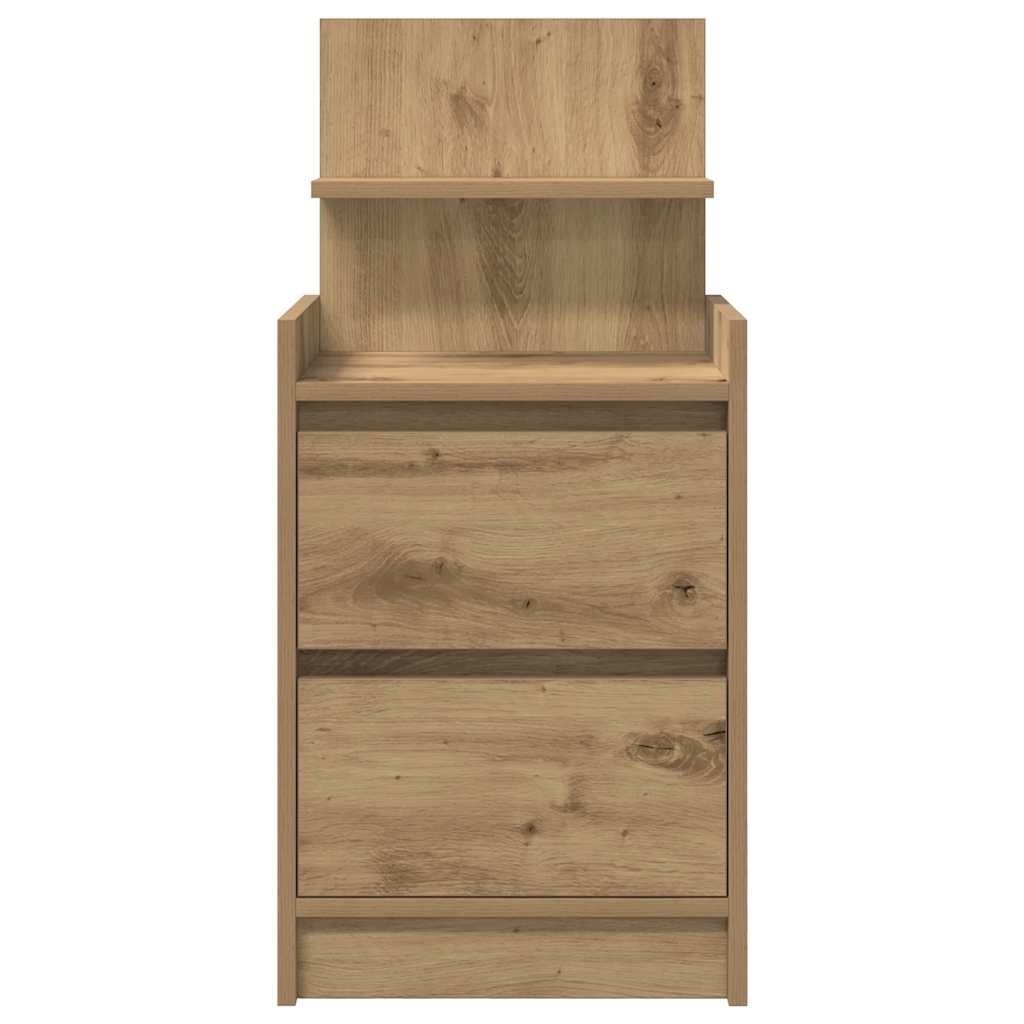 Bedside Cabinets with 2 Drawers 2 pcs Artisan Oak 38x34x80 cm
