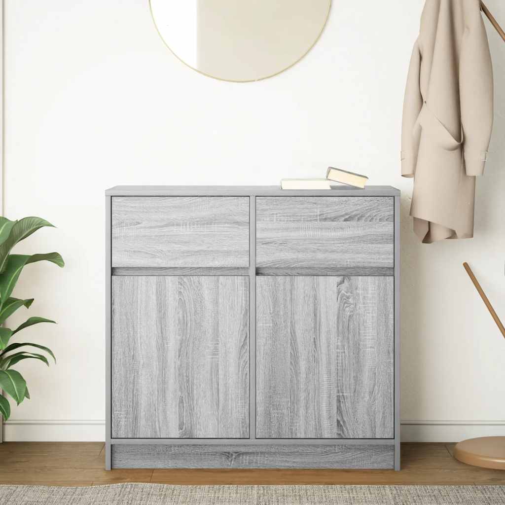 Sideboard with Drawer Grey Sonoma 80x34x76 cm Engineered Wood