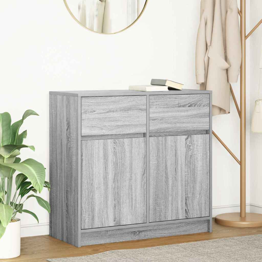 Sideboard with Drawer Grey Sonoma 80x34x76 cm Engineered Wood