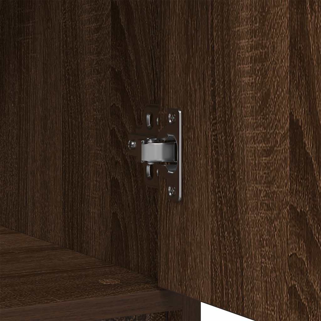 Sideboard with Drawer Brown Oak 80x34x76 cm Engineered Wood