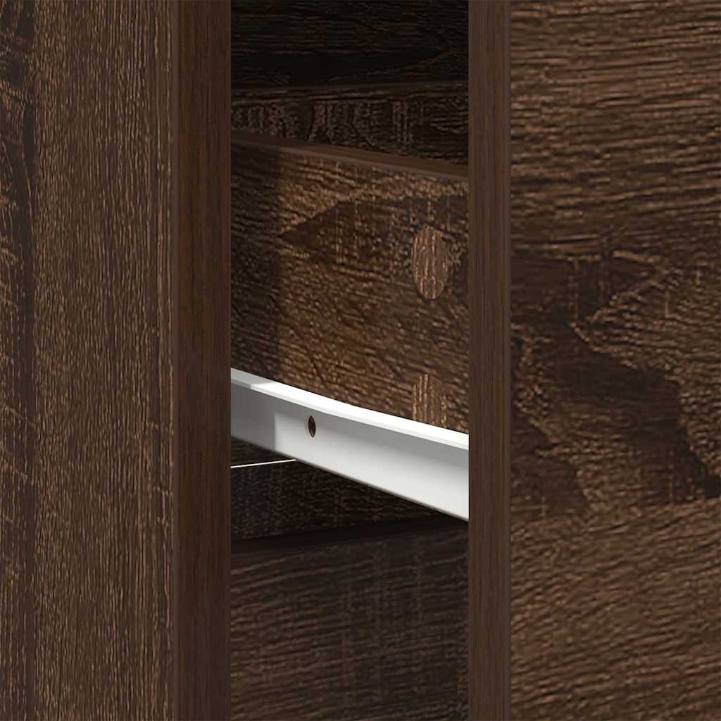 Sideboard with Drawer Brown Oak 80x34x76 cm Engineered Wood