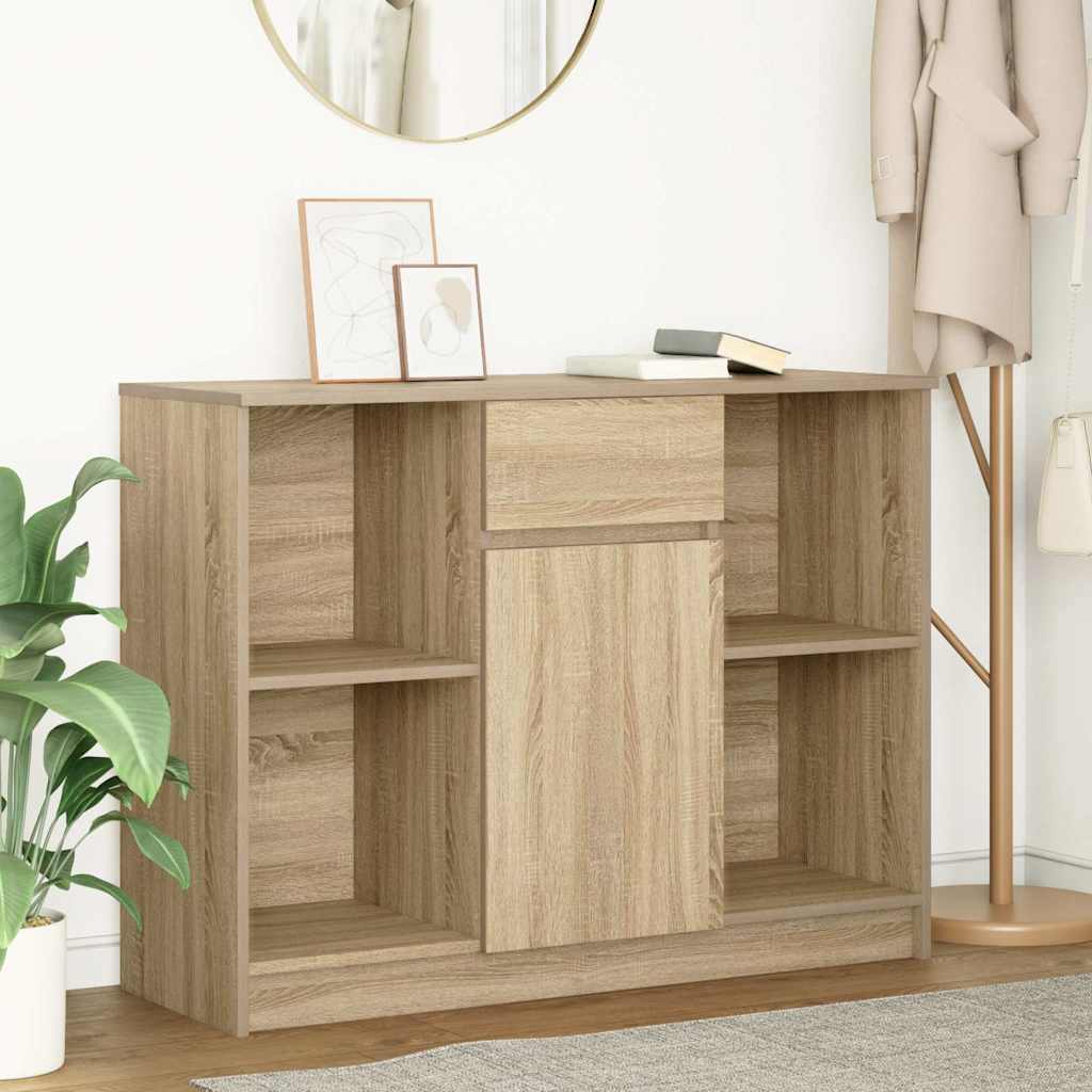 Sideboard with Drawer Sonoma Oak 101x35x76 cm Engineered Wood