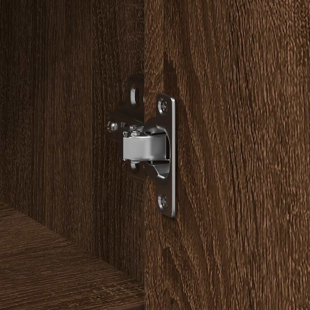 Sideboard with Drawer Brown Oak 101x35x76 cm Engineered Wood