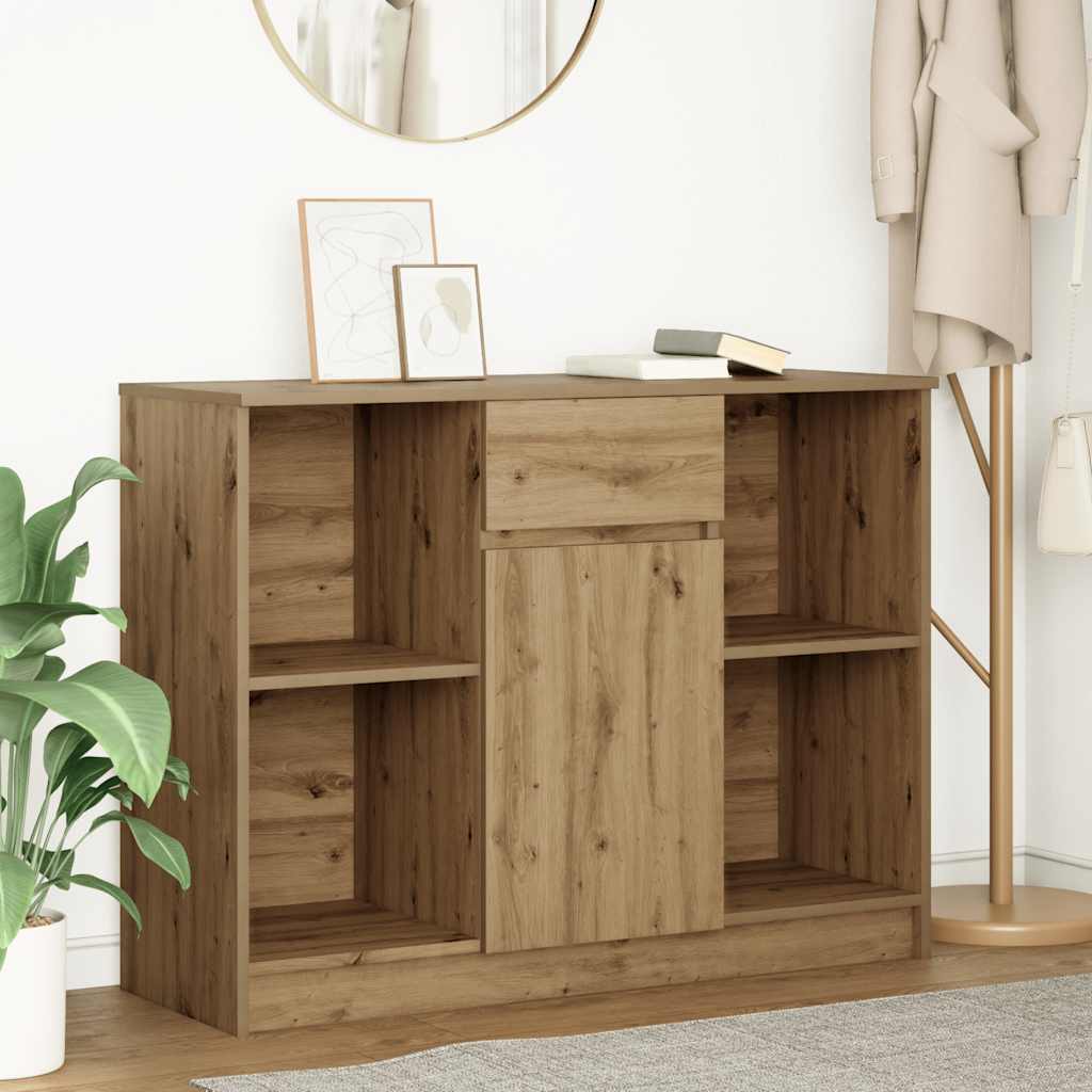 Sideboard with Drawer Artisan Oak 101x35x76 cm Engineered Wood