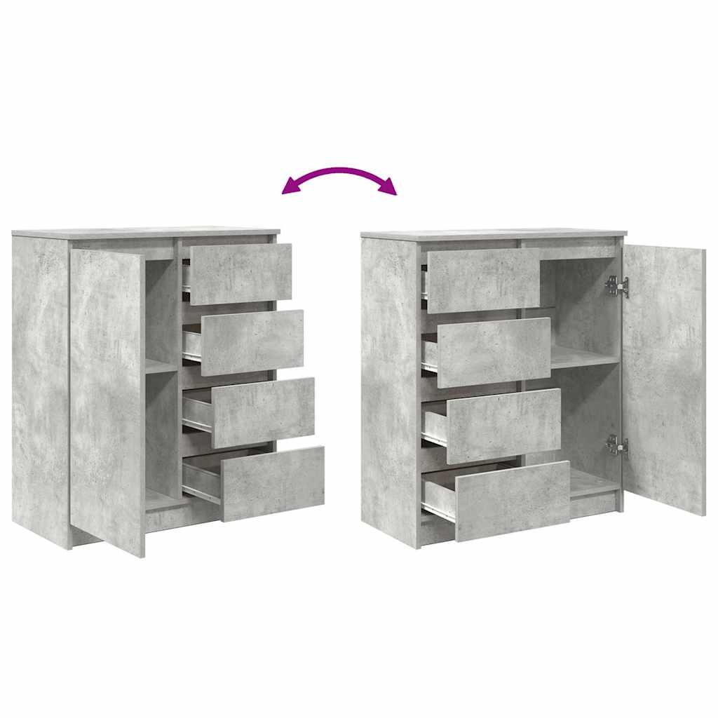 Sideboard with Drawers Concrete Grey 71x35x84 cm Engineered Wood
