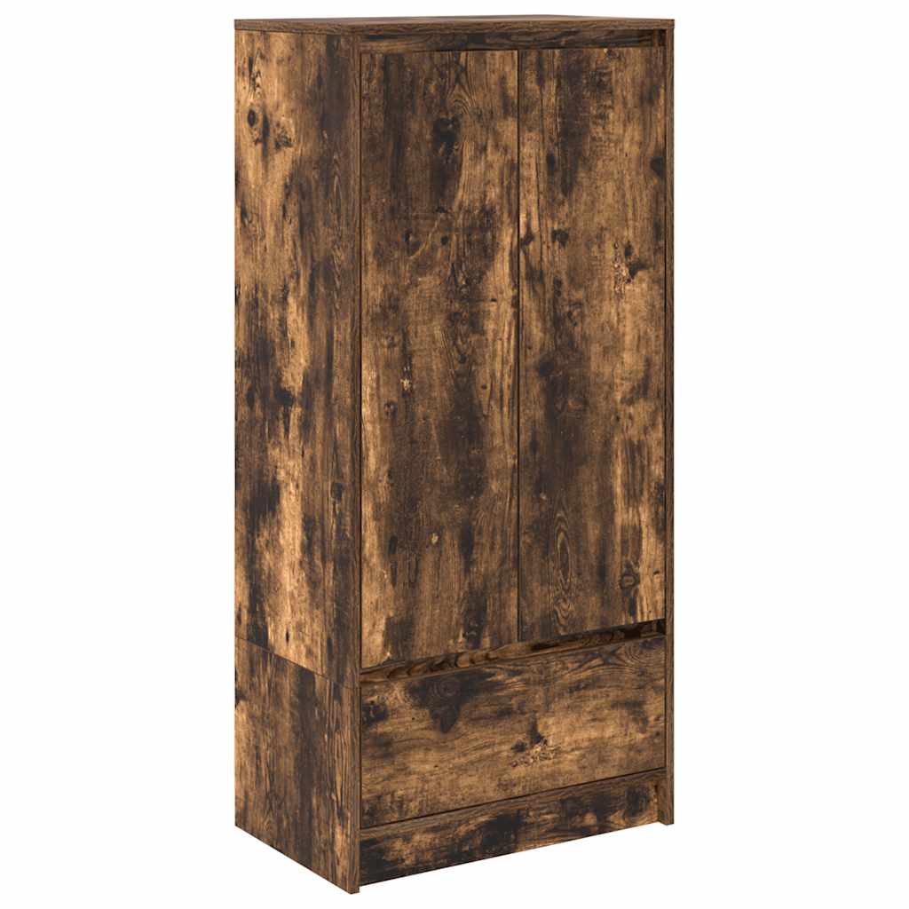 Cabinet with Drawer Smoked Oak 55.5x34x119.5 cm Engineered Wood
