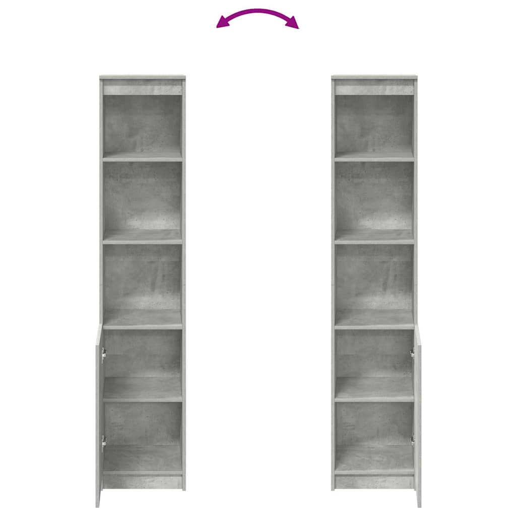 Highboard Concrete Grey 37.5x35x180 cm Engineered Wood