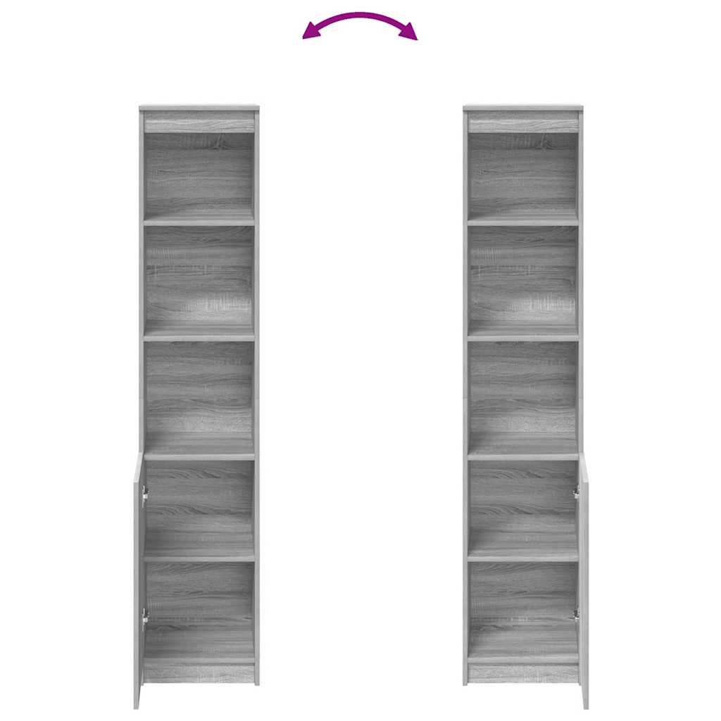 Highboard Grey Sonoma 37.5x35x180 cm Engineered Wood