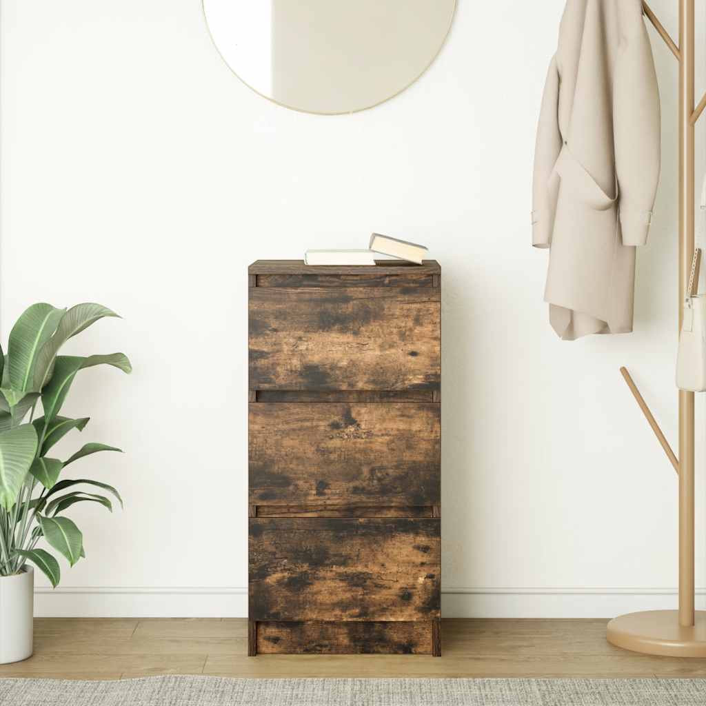 Sideboard Smoked Oak 37.5x35x76 cm Engineered Wood